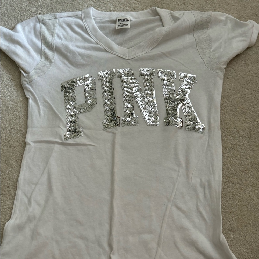 Pink sequin tee